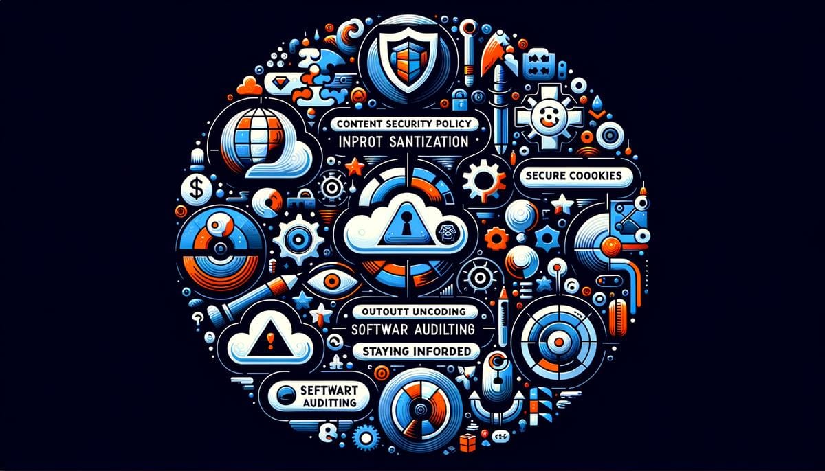 A realistic image depicting cybersecurity measures to safeguard web applications against malicious JavaScript injection attacks